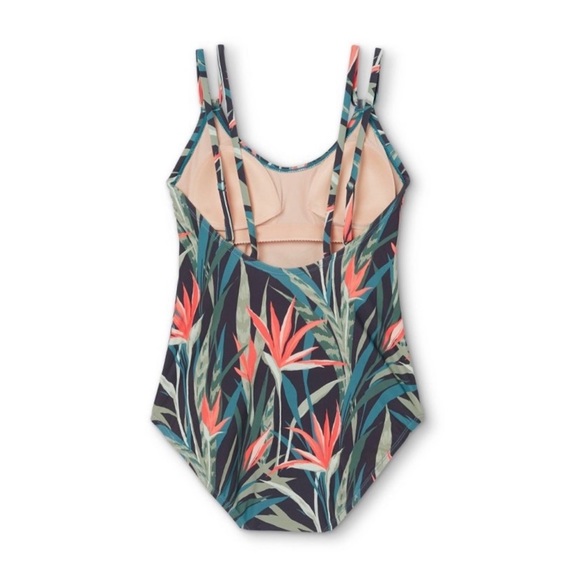 Kona Sol Tropical One Piece Swimsuit Double Shoulder Strap Medium(8-10) - Picture 4 of 9